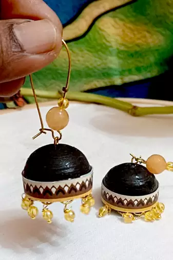 Quilled hanging  jhumkas 44