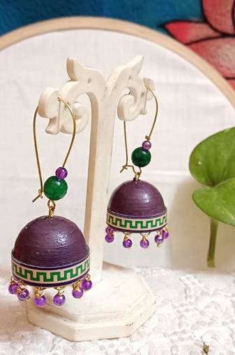 Quilled hanging  jhumkas 48