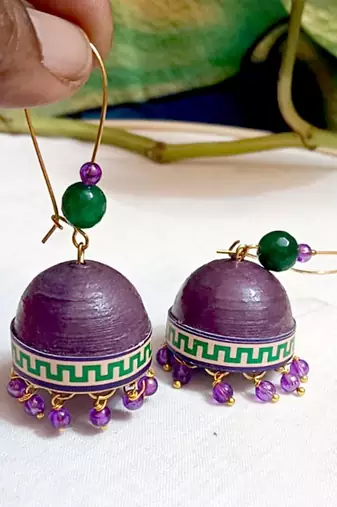 Quilled hanging  jhumkas 48