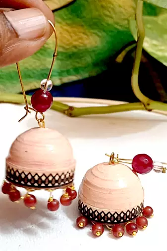 Quilled hanging  jhumkas 54
