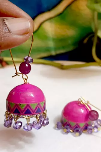 Quilled hanging  jhumkas 55