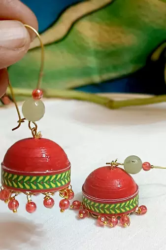Quilled hanging  jhumkas 56