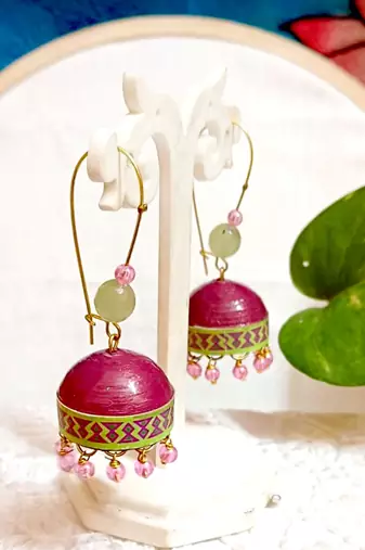 Quilled hanging  jhumkas 63