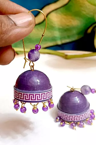 Quilled hanging  jhumkas 66