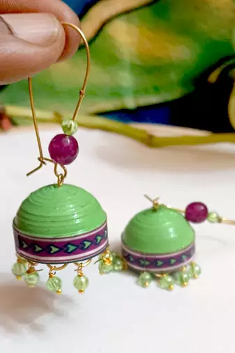 Quilled hanging  jhumkas 67