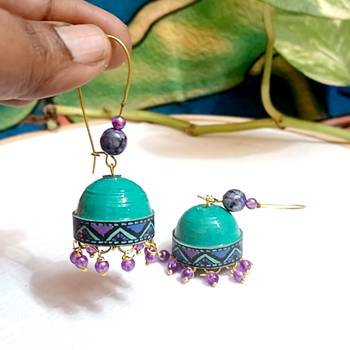 Quilled hanging  jhumkas 68 2