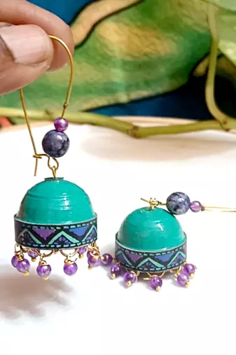 Quilled hanging  jhumkas 68