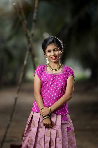 Pink Banarasi Silk Zari Work Lehenga Choli for Girls