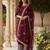 Burgundy color solid silk blend kurta palazzos set