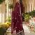 Burgundy color solid silk blend kurta palazzos set
