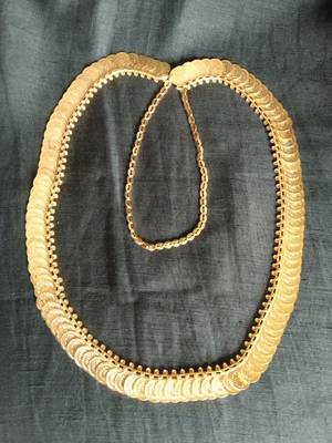 Lakshmi Coin Necklace Copper Plated Alloy Chain 2