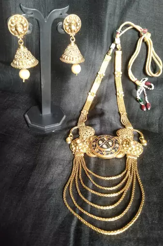 LCT stone studded golden Bridal necklace set