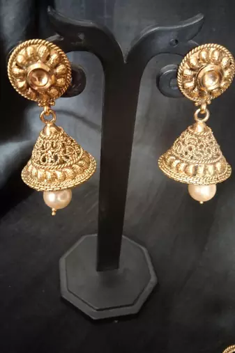 LCT stone studded golden Bridal necklace set