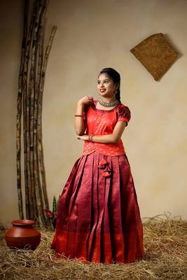 Pattu langa designs for girls and women 4