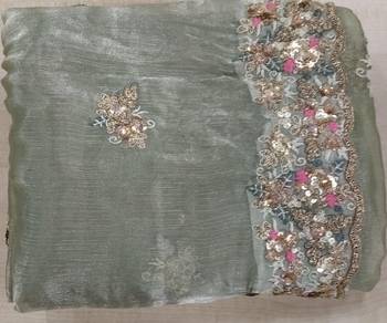 Elegant Jimmy Choo Saree With Exquisite C-Pallu And Multi-Colored Sequin Work 3