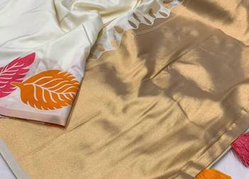 White silk blend sarees with blouse 5