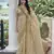 Cream embroidered silk blend saree