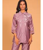 Blue coset hand embroidery