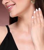 Women's gold-plated half hoop earrings