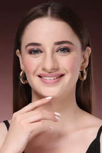 Women's gold-plated half hoop earrings