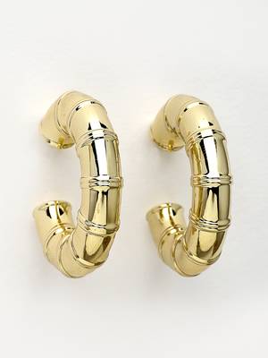 Women's gold-plated half hoop earrings 5