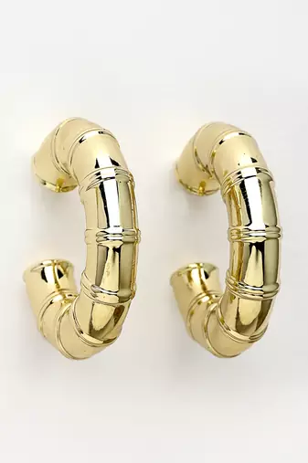 Women's gold-plated half hoop earrings