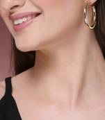 Women's gold-plated half hoop earrings