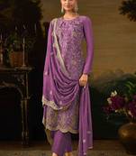 Purple dola silk pakistani salwar suit with dupatta