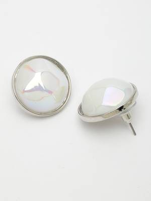 Wome's silver-plated pearl studded circular studs earring 4