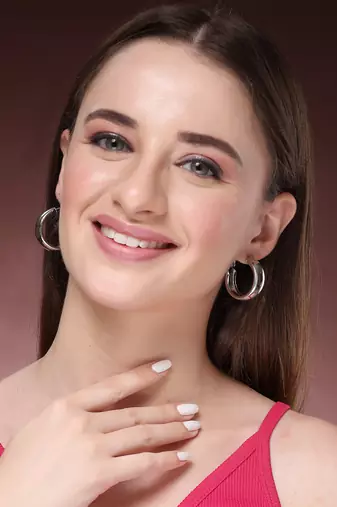 Women's set of 6 silver-plated contemporary hoop earrings