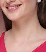 Women's silver-toned ad studded studs earring