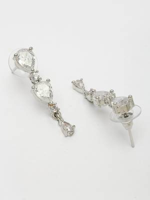 Women's silver-plated cz-studded brass handcrafted jewellery set 5