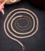 Women's gold-plated ad-studded double layered kamarbandh waist chain