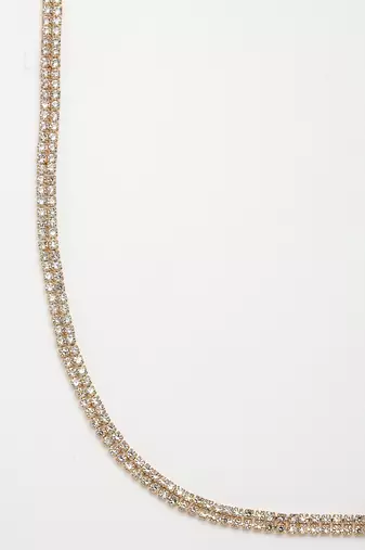 Women's gold-plated ad-studded double layered kamarbandh waist chain