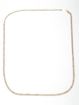 Women's gold-plated ad-studded double layered kamarbandh waist chain 3