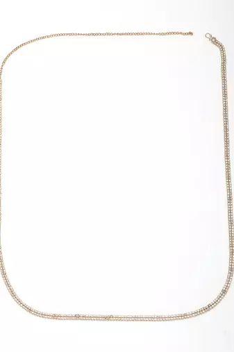 Women's gold-plated ad-studded double layered kamarbandh waist chain