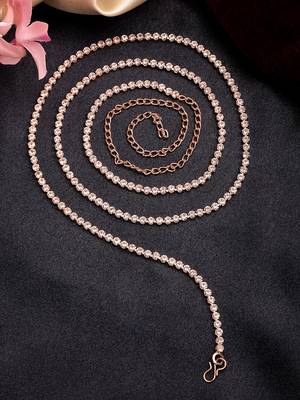 Women's rose gold-plated ad-studded kamarbandh waist chain 1