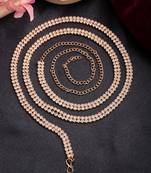 Women's rose gold-plated ad-studded double layered kamarbandh waist chain