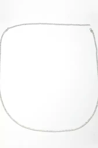 Women's silver-plated ad-studded kamarbandh waist chain