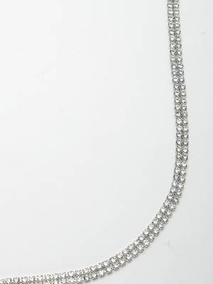 Women's silver-plated ad-studded double layered kamarbandh waist chain 2