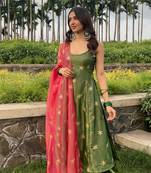 Regal green embroidered georgette salwar suit