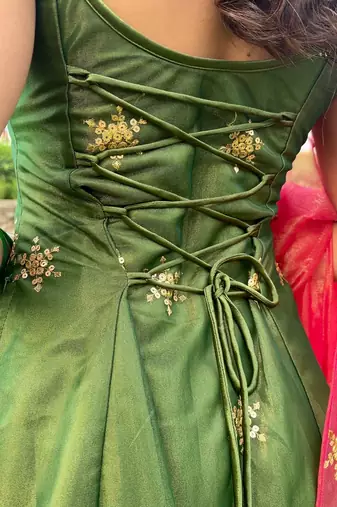 Regal green embroidered georgette salwar suit