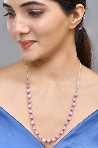 Pink beads necklace