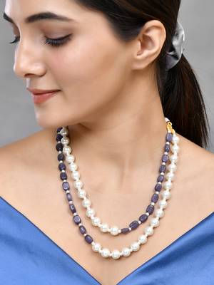 Beads double pearl necklace 1
