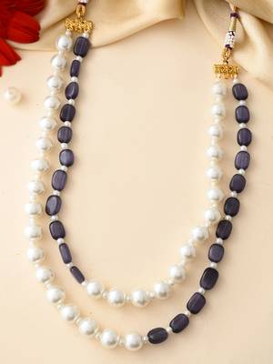 Beads double pearl necklace 2