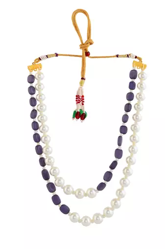 Beads double pearl necklace