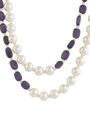 Beads double pearl necklace 4