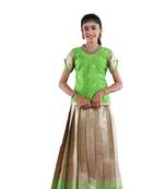 Green golden aster pattu pavadai