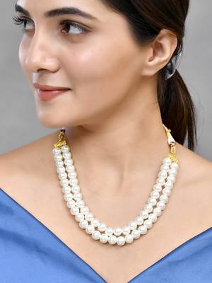 Double line pearl necklace 1
