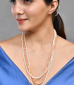 Layered beads pearl necklace